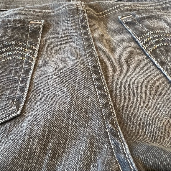 7 For All Mankind Kate Grey Rainbow Stitching Slim Denim Jeans Size 14 - Picture 13 of 16
